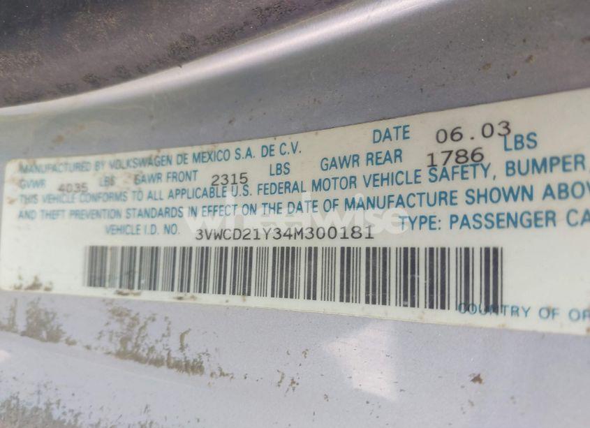 Photo 9 of 2004 Volkswagen New BEETLE GLS 1.8T (VIN 3VWCD21Y34M300181)