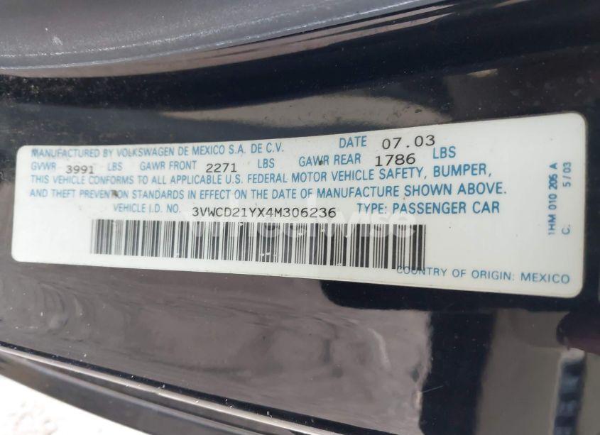 Photo 9 of 2004 Volkswagen New BEETLE GLS 1.8T (VIN 3VWCD21YX4M306236)