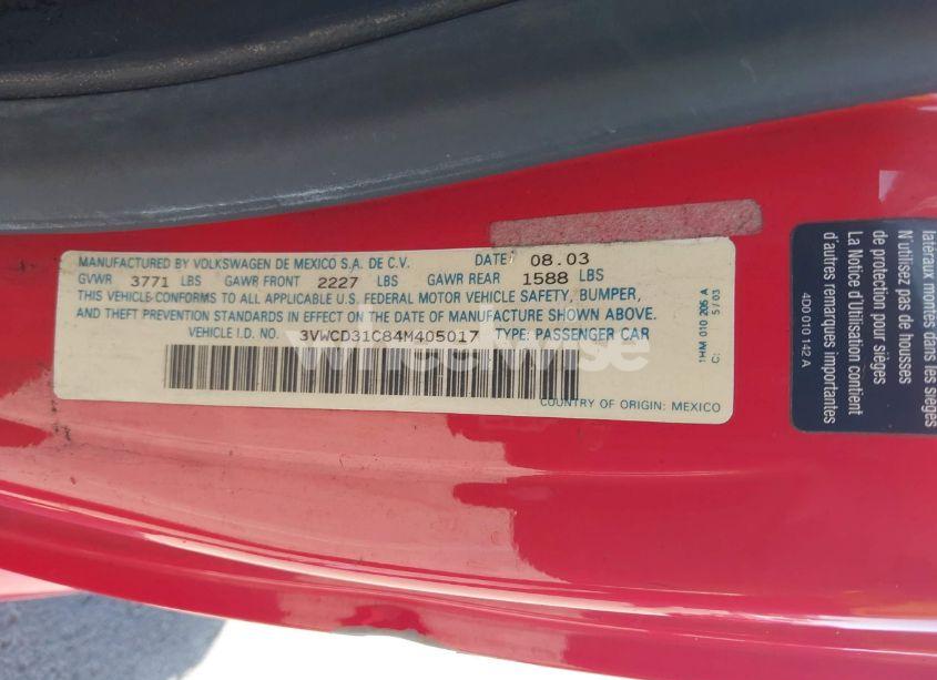 Photo 9 of 2004 Volkswagen New BEETLE GLS 1.8T (VIN 3VWCD31C84M405017)