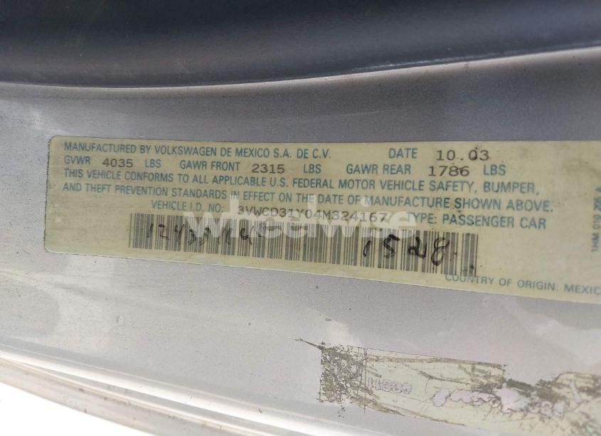 Photo 9 of 2004 Volkswagen New BEETLE GLS 1.8T (VIN 3VWCD31Y04M324167)