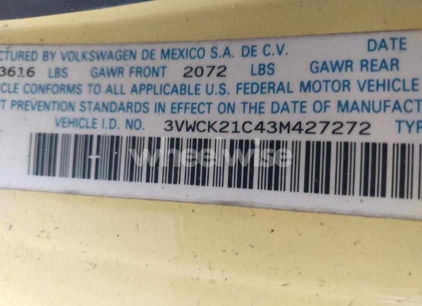 Photo 9 of 2003 Volkswagen New BEETLE GLS 2.0L (VIN 3VWCK21C43M427272)