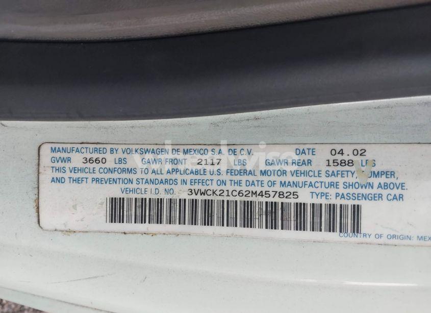 Photo 9 of 2002 Volkswagen New BEETLE GLS (VIN 3VWCK21C62M457825)