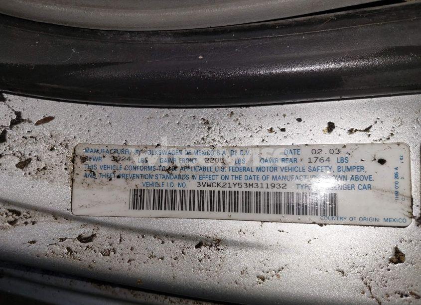 Photo 9 of 2003 Volkswagen New BEETLE GLS (VIN 3VWCK21Y53M311932)