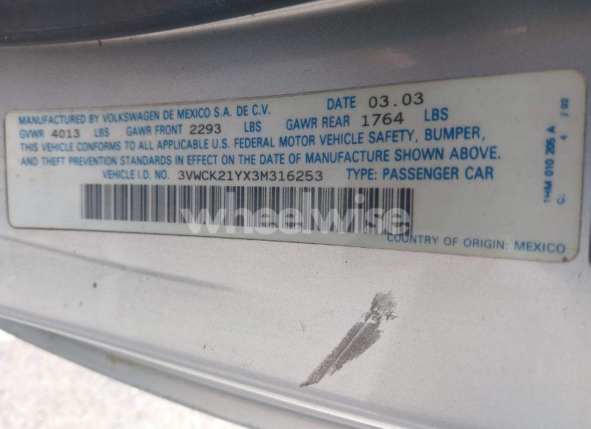 Photo 9 of 2003 Volkswagen New BEETLE GLS (VIN 3VWCK21YX3M316253)