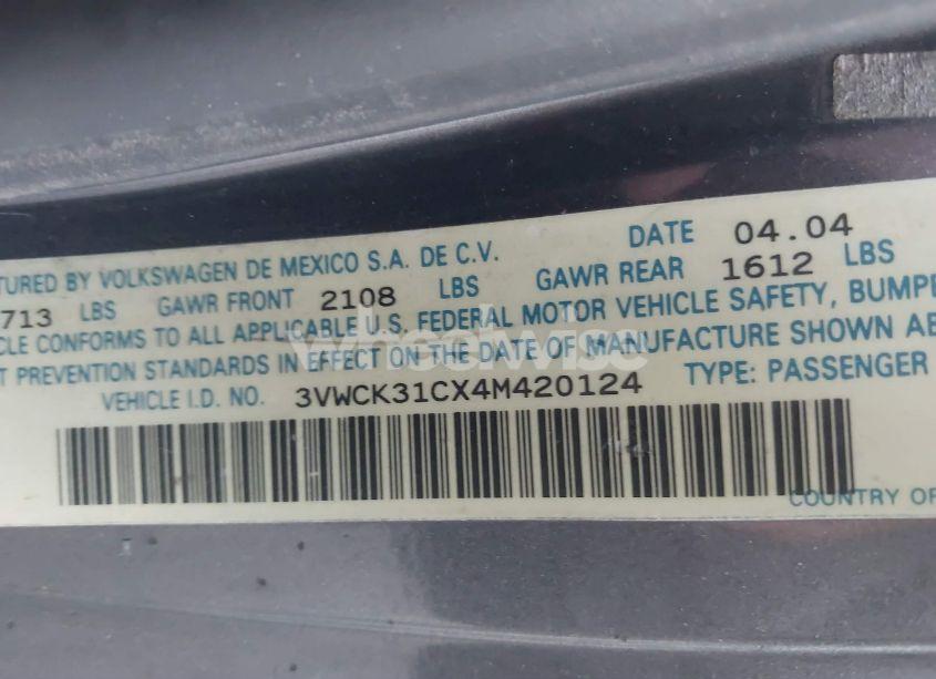 Photo 9 of 2004 Volkswagen New BEETLE GLS 2.0L (VIN 3VWCK31CX4M420124)