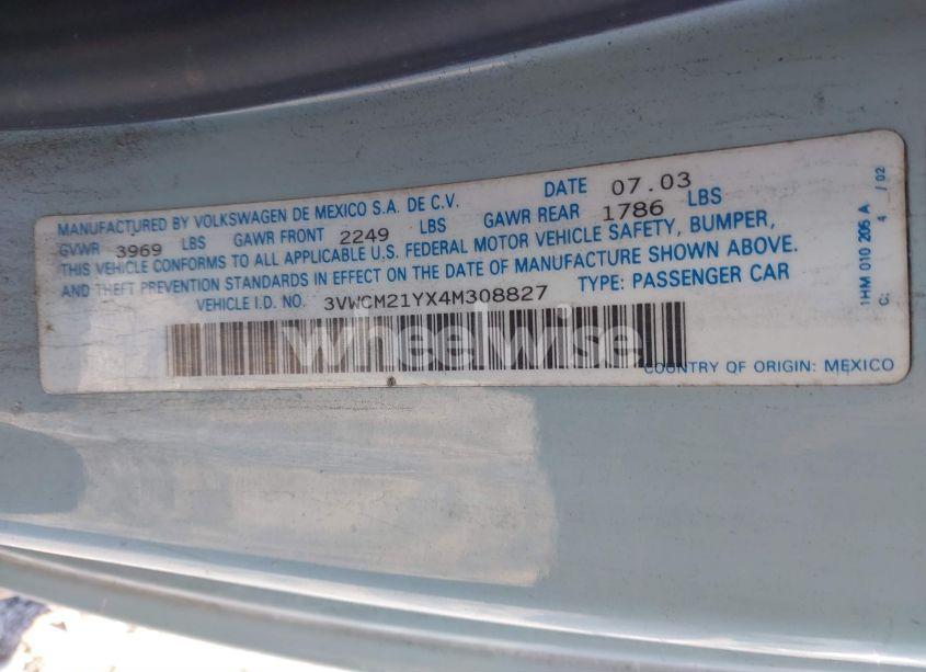 Photo 9 of 2004 Volkswagen New BEETLE GLS (VIN 3VWCM21YX4M308827)