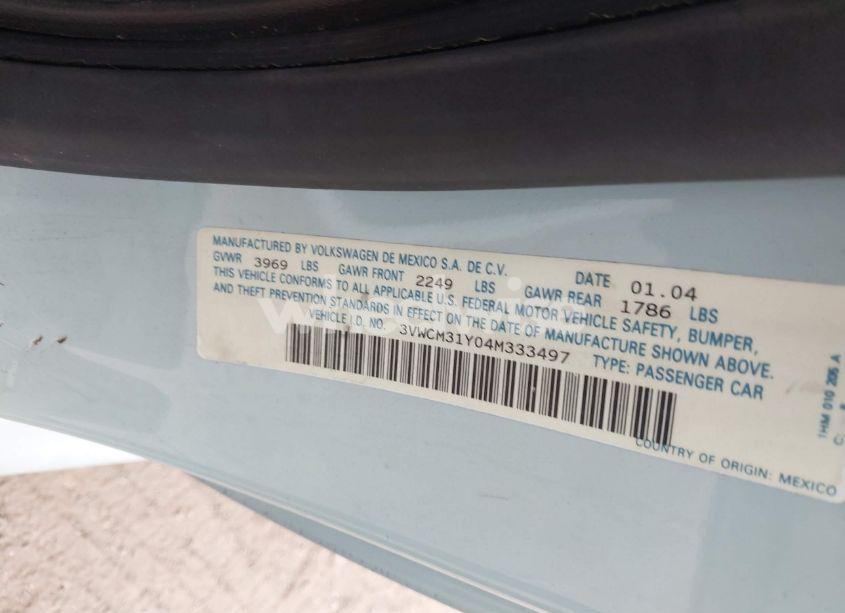 Photo 9 of 2004 Volkswagen New BEETLE GLS (VIN 3VWCM31Y04M333497)