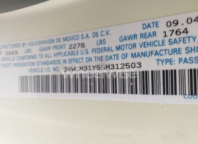 Photo 9 of 2005 Volkswagen New BEETLE GLS (VIN 3VWCM31Y55M312503)