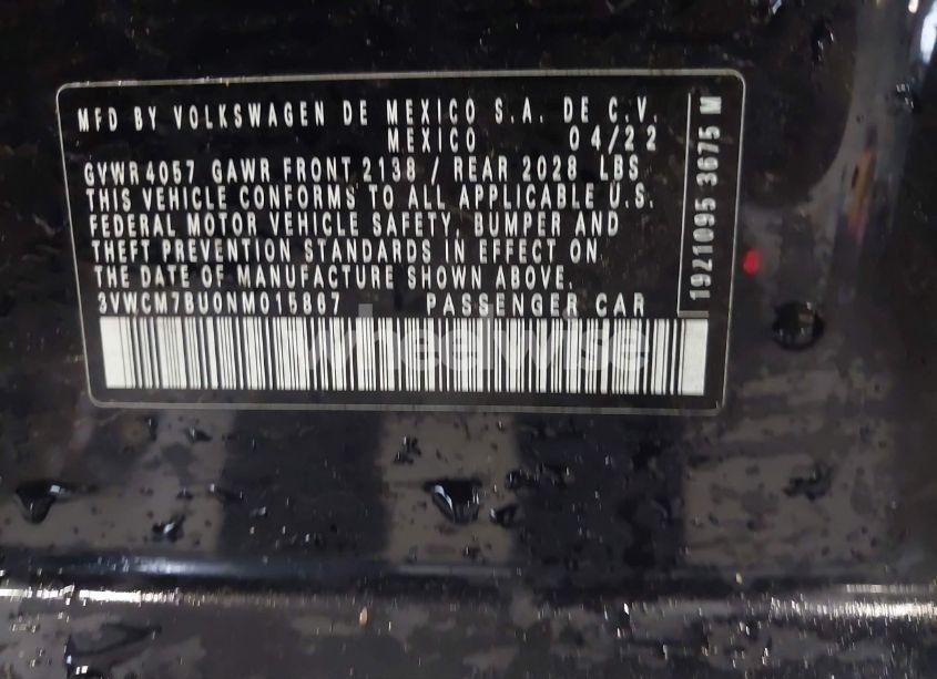 Photo 9 of 2022 Volkswagen Jetta 1.5T S (VIN 3VWCM7BU0NM015867)
