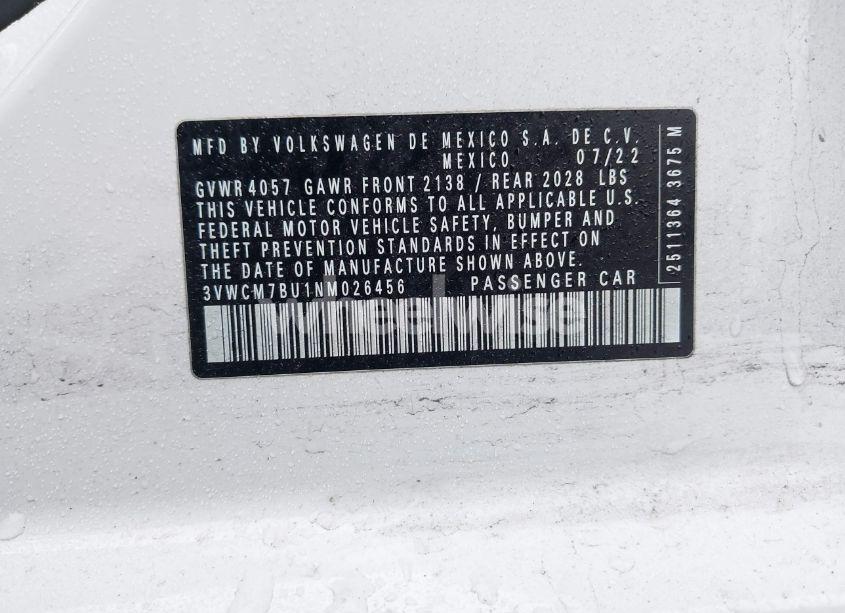 Photo 9 of 2022 Volkswagen Jetta 1.5T S (VIN 3VWCM7BU1NM026456)