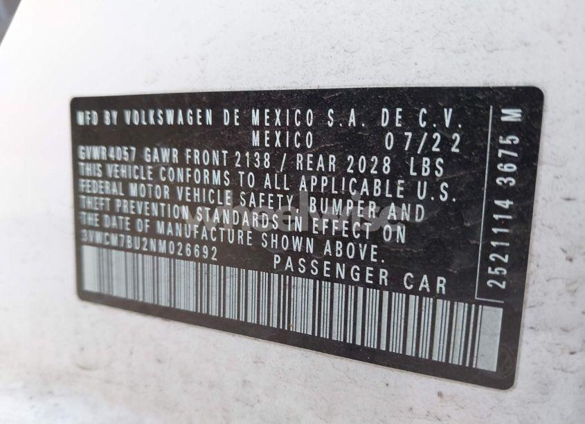 Photo 9 of 2022 Volkswagen Jetta 1.5T S (VIN 3VWCM7BU2NM026692)