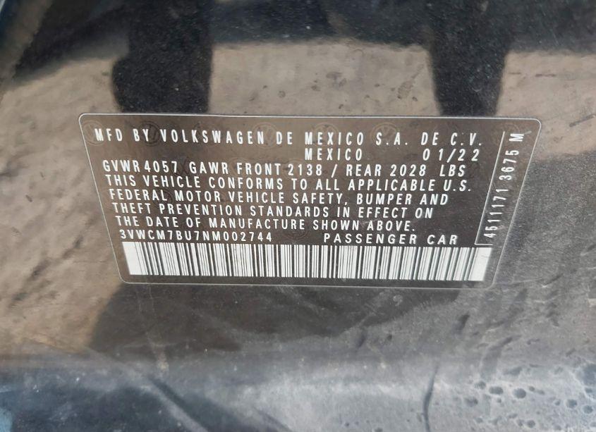 Photo 9 of 2022 Volkswagen Jetta 1.5T S (VIN 3VWCM7BU7NM002744)