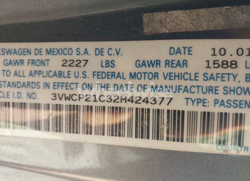 Photo 9 of 2002 Volkswagen New BEETLE GLS TDI (VIN 3VWCP21C32M424377)