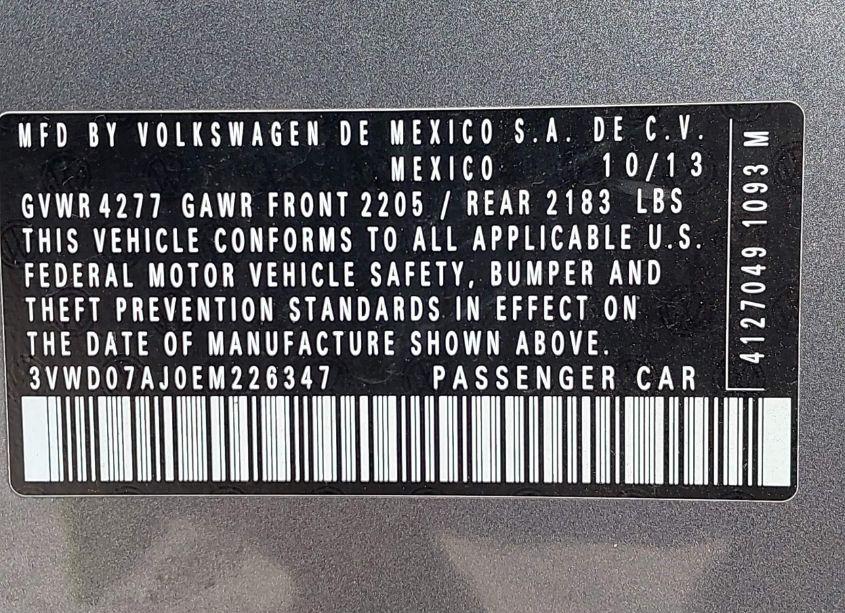 Photo 9 of 2014 Volkswagen Jetta 1.8T SE (VIN 3VWD07AJ0EM226347)