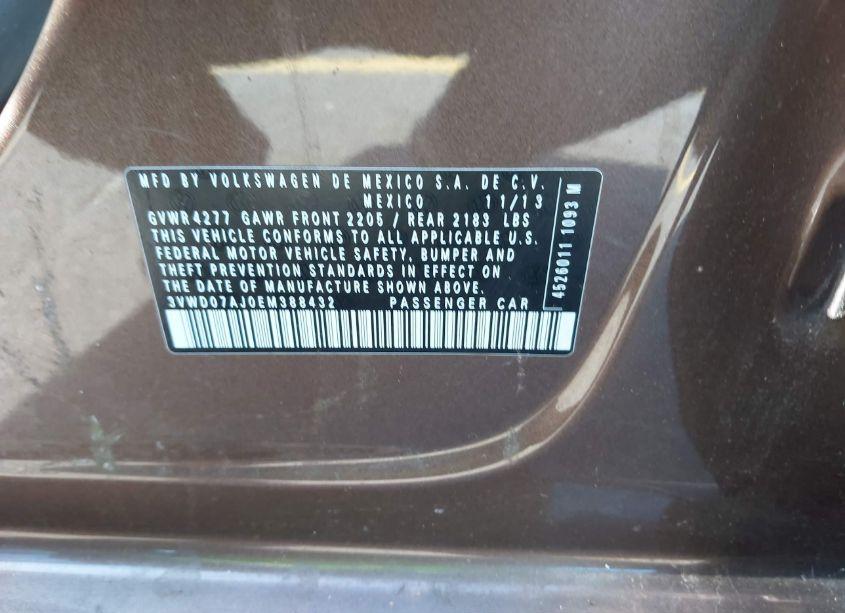 Photo 9 of 2014 Volkswagen Jetta 1.8T SE (VIN 3VWD07AJ0EM388432)