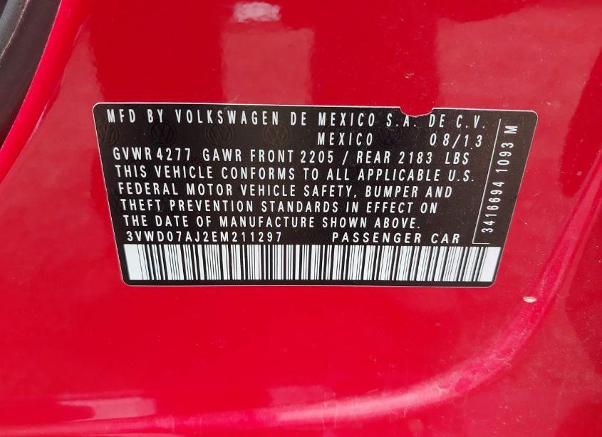 Photo 9 of 2014 Volkswagen Jetta 1.8T SE (VIN 3VWD07AJ2EM211297)