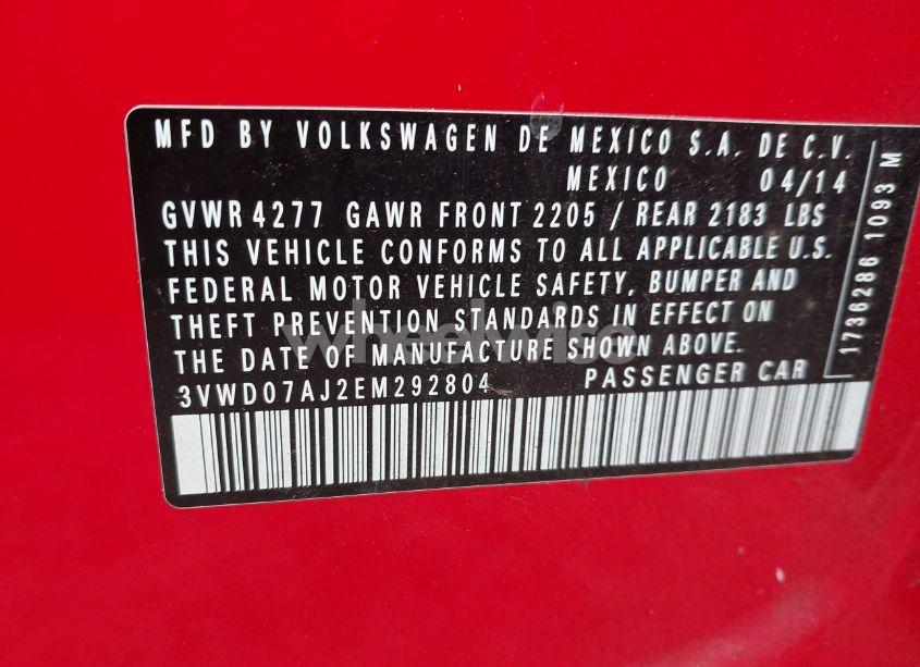 Photo 9 of 2014 Volkswagen Jetta 1.8T SE (VIN 3VWD07AJ2EM292804)