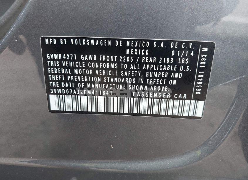 Photo 9 of 2014 Volkswagen Jetta 1.8T SE (VIN 3VWD07AJ2EM411841)