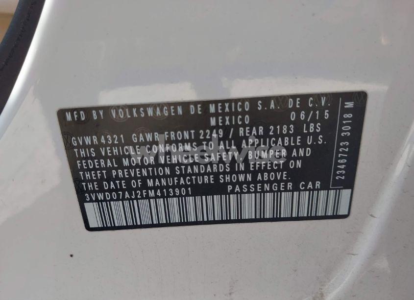 Photo 9 of 2015 Volkswagen Jetta 1.8T SE (VIN 3VWD07AJ2FM413901)