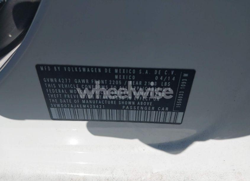 Photo 9 of 2014 Volkswagen Jetta 1.8T SE (VIN 3VWD07AJ4EM429421)