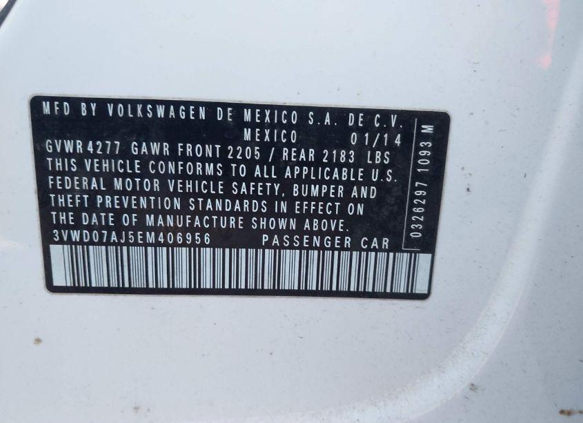 Photo 9 of 2014 Volkswagen Jetta 1.8T SE (VIN 3VWD07AJ5EM406956)