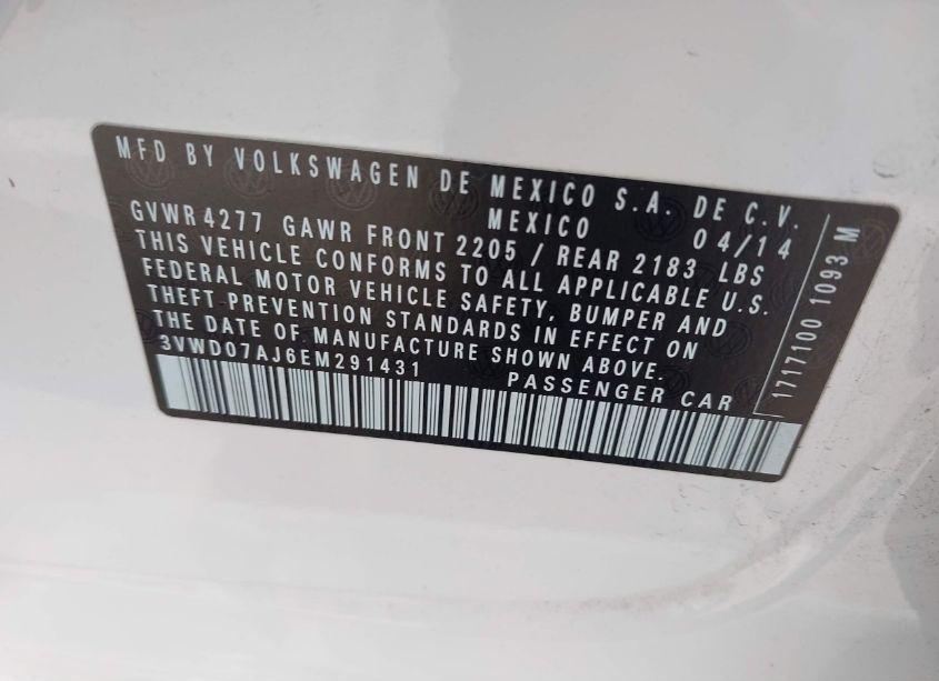 Photo 9 of 2014 Volkswagen Jetta 1.8T SE (VIN 3VWD07AJ6EM291431)