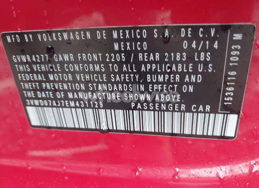 Photo 9 of 2014 Volkswagen Jetta 1.8T SE (VIN 3VWD07AJ7EM431129)