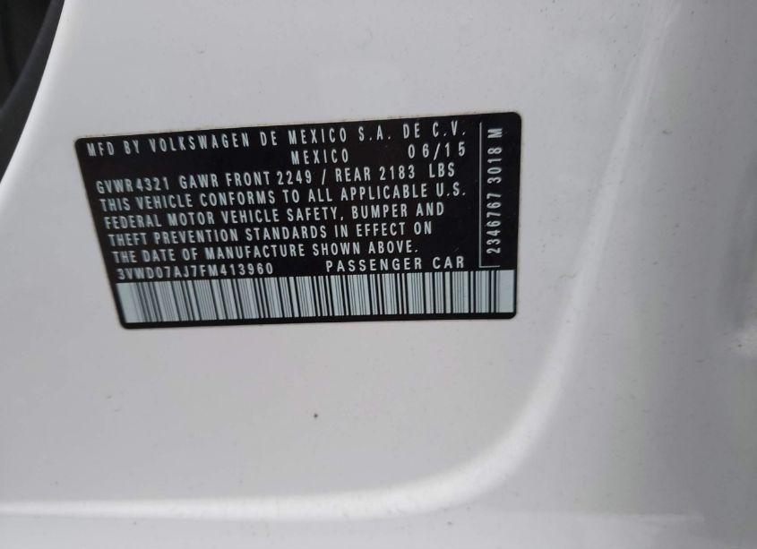 Photo 9 of 2015 Volkswagen Jetta 1.8T SE (VIN 3VWD07AJ7FM413960)