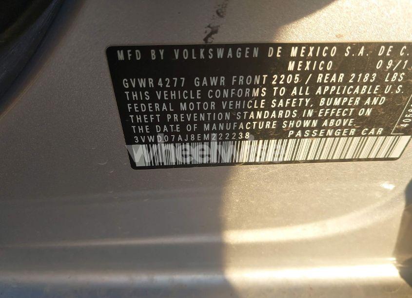 Photo 9 of 2014 Volkswagen Jetta 1.8T SE (VIN 3VWD07AJ8EM222238)