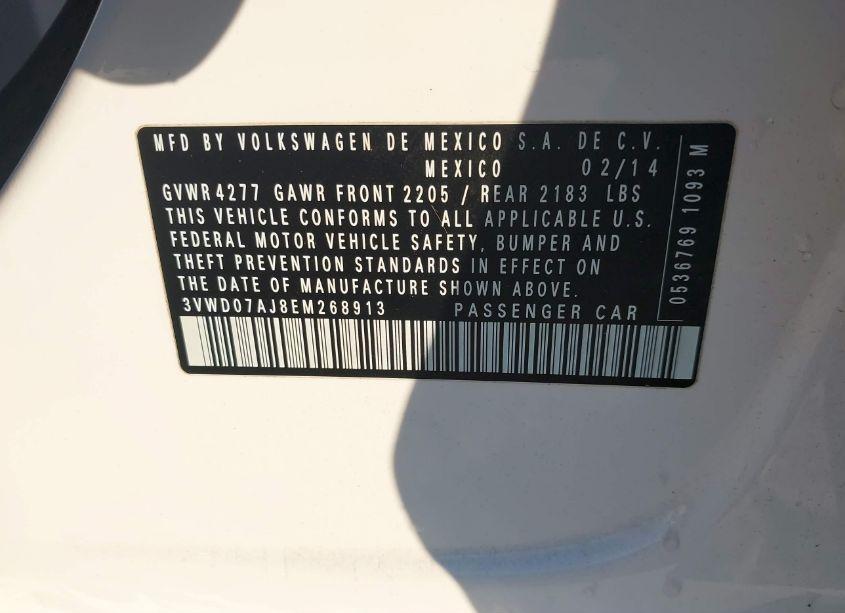 Photo 9 of 2014 Volkswagen Jetta 1.8T SE (VIN 3VWD07AJ8EM268913)