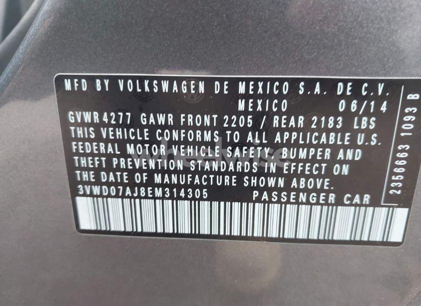 Photo 9 of 2014 Volkswagen Jetta 1.8T SE (VIN 3VWD07AJ8EM314305)