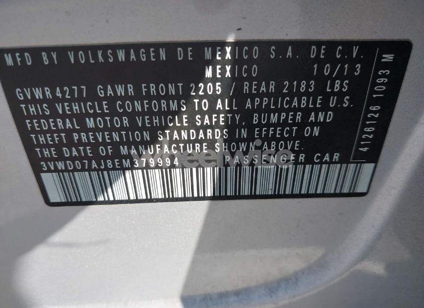 Photo 9 of 2014 Volkswagen Jetta 1.8T SE (VIN 3VWD07AJ8EM379994)