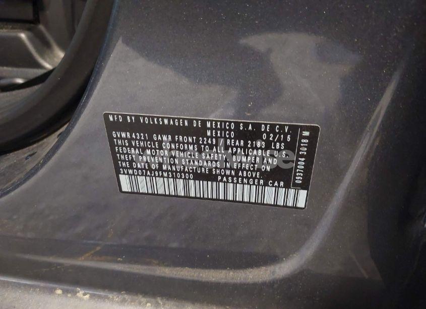 Photo 9 of 2015 Volkswagen Jetta 1.8T SE (VIN 3VWD07AJ9FM310300)