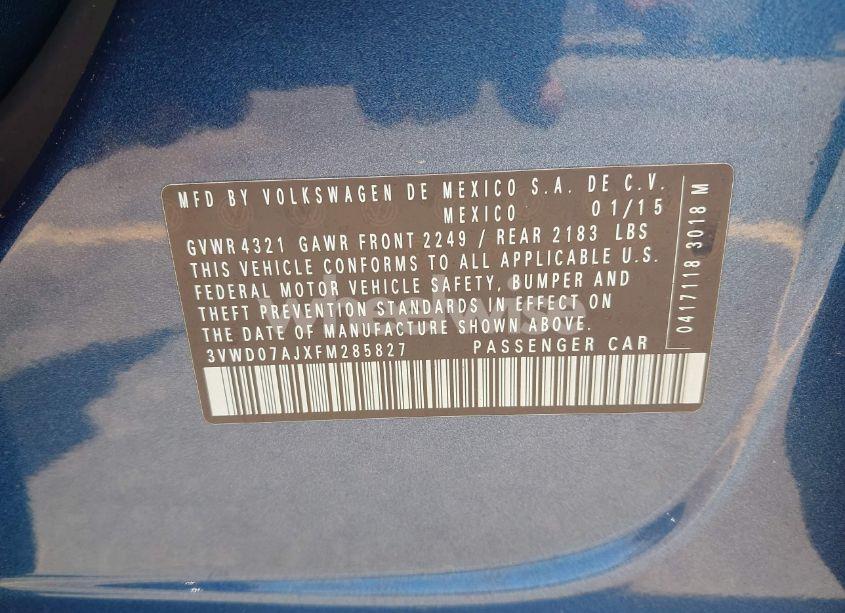 Photo 9 of 2015 Volkswagen Jetta 1.8T SE (VIN 3VWD07AJXFM285827)