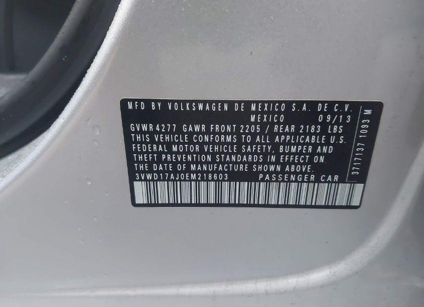 Photo 9 of 2014 Volkswagen Jetta 1.8T SE (VIN 3VWD17AJ0EM218603)