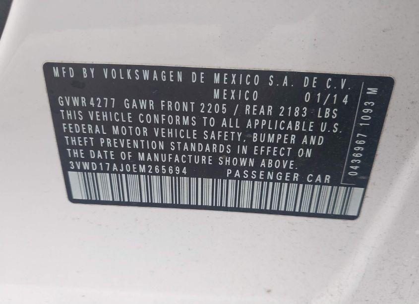 Photo 9 of 2014 Volkswagen Jetta 1.8T SE (VIN 3VWD17AJ0EM265694)