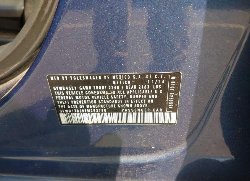 Photo 9 of 2015 Volkswagen Jetta 1.8T SE (VIN 3VWD17AJ0FM253790)