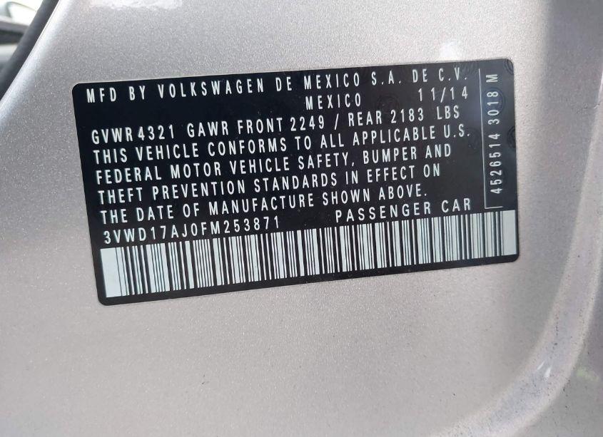 Photo 9 of 2015 Volkswagen Jetta 1.8T SE (VIN 3VWD17AJ0FM253871)