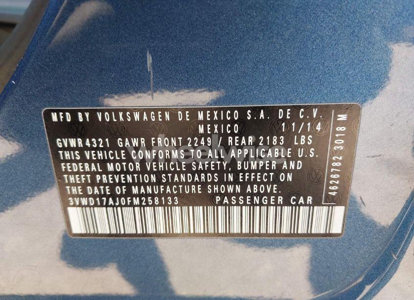 Photo 9 of 2015 Volkswagen Jetta 1.8T SE (VIN 3VWD17AJ0FM258133)