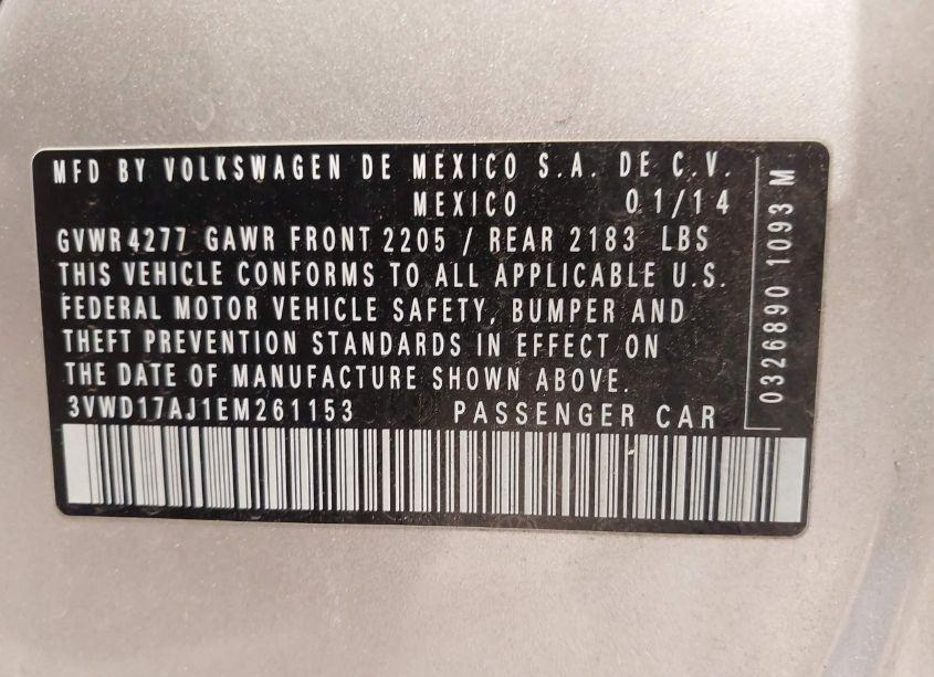 Photo 9 of 2014 Volkswagen Jetta 1.8T SE (VIN 3VWD17AJ1EM261153)