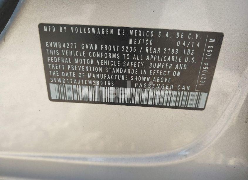 Photo 9 of 2014 Volkswagen Jetta 1.8T SE (VIN 3VWD17AJ1EM289163)