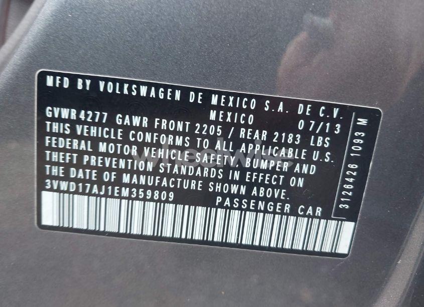 Photo 9 of 2014 Volkswagen Jetta 1.8T SE (VIN 3VWD17AJ1EM359809)