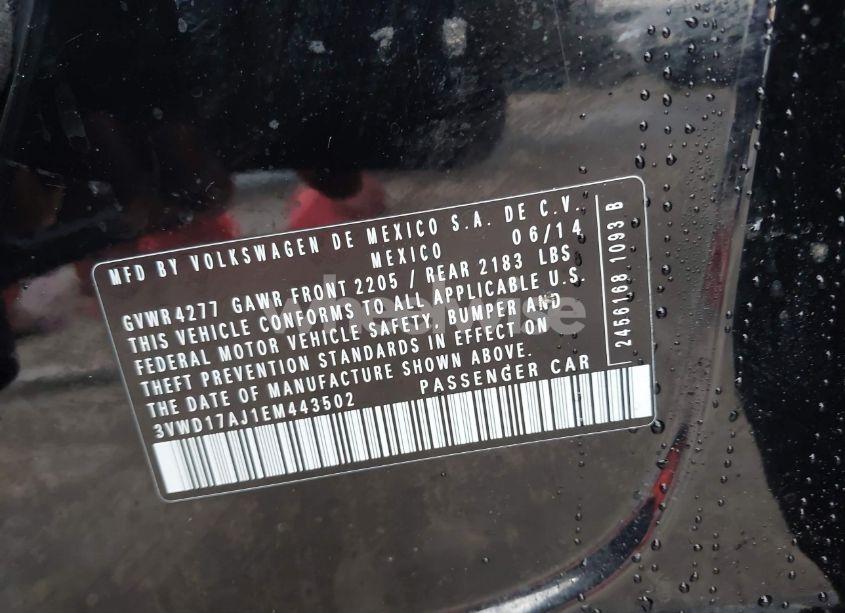 Photo 9 of 2014 Volkswagen Jetta 1.8T SE (VIN 3VWD17AJ1EM443502)