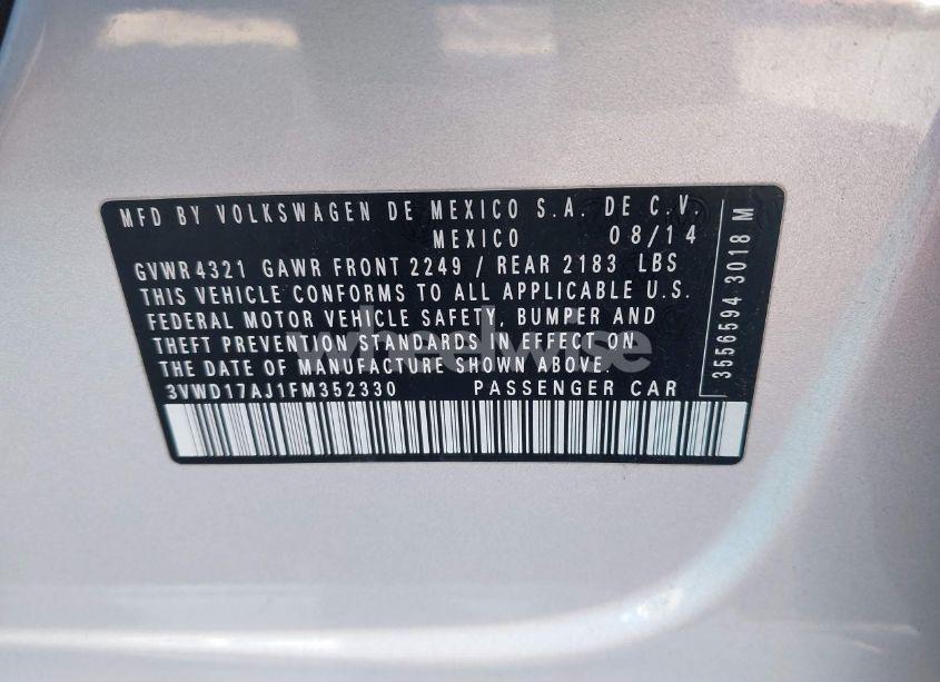 Photo 9 of 2015 Volkswagen Jetta 1.8T SE (VIN 3VWD17AJ1FM352330)