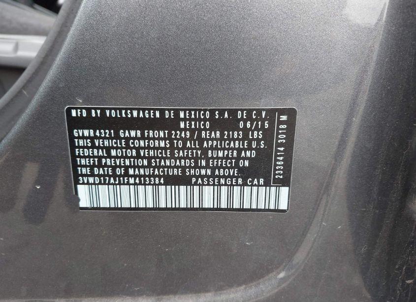 Photo 9 of 2015 Volkswagen Jetta 1.8T SE (VIN 3VWD17AJ1FM413384)