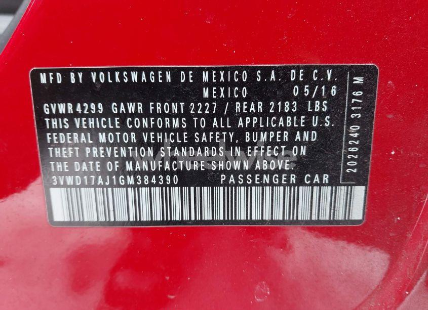 Photo 9 of 2016 Volkswagen Jetta 1.8T SPORT (VIN 3VWD17AJ1GM384390)