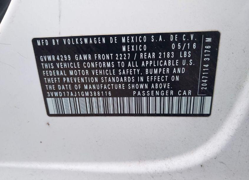 Photo 9 of 2016 Volkswagen Jetta 1.8T SPORT (VIN 3VWD17AJ1GM388116)