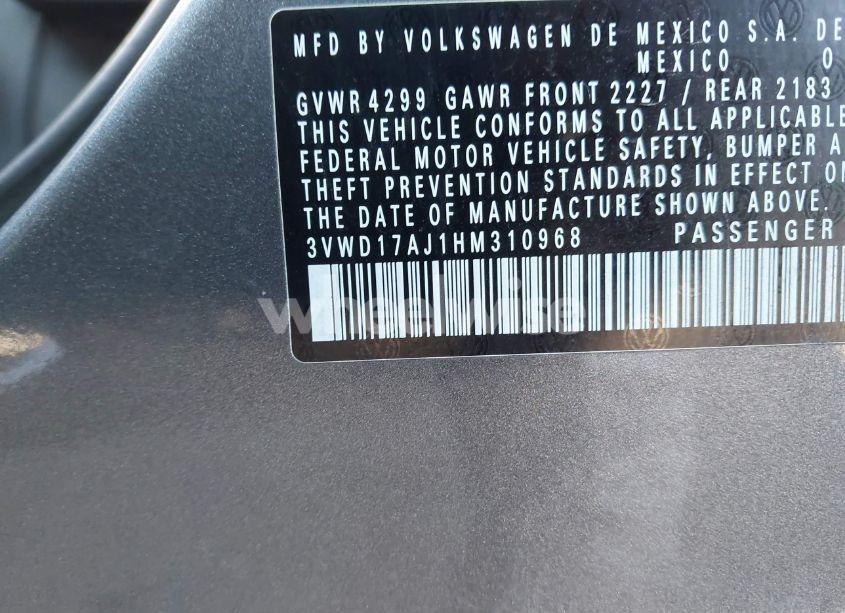 Photo 9 of 2017 Volkswagen Jetta 1.8T SPORT (VIN 3VWD17AJ1HM310968)