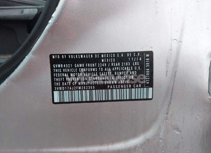 Photo 9 of 2015 Volkswagen Jetta 1.8T SE (VIN 3VWD17AJ2FM262359)