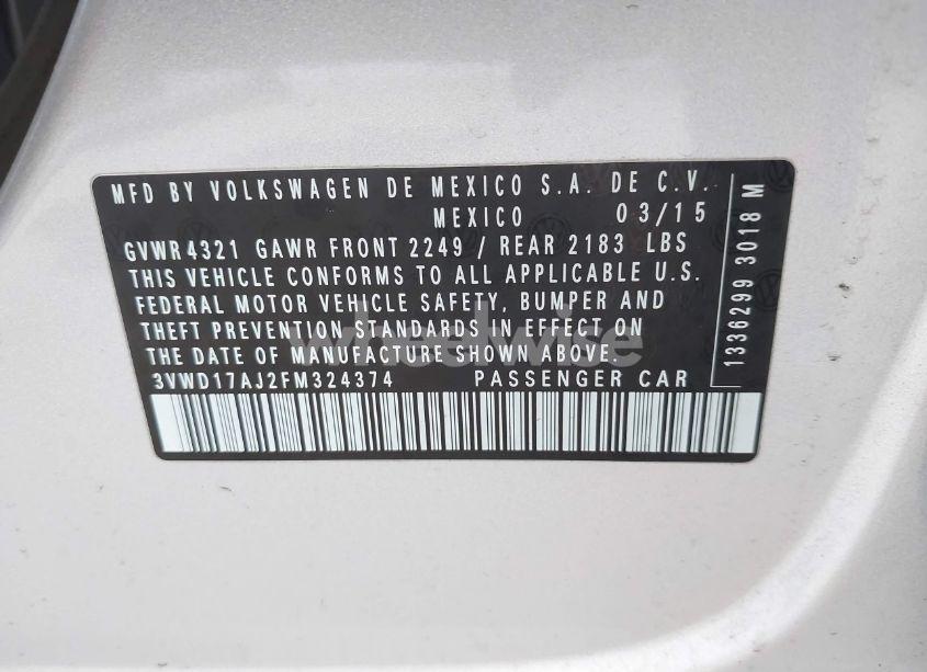 Photo 9 of 2015 Volkswagen Jetta 1.8T SE (VIN 3VWD17AJ2FM324374)